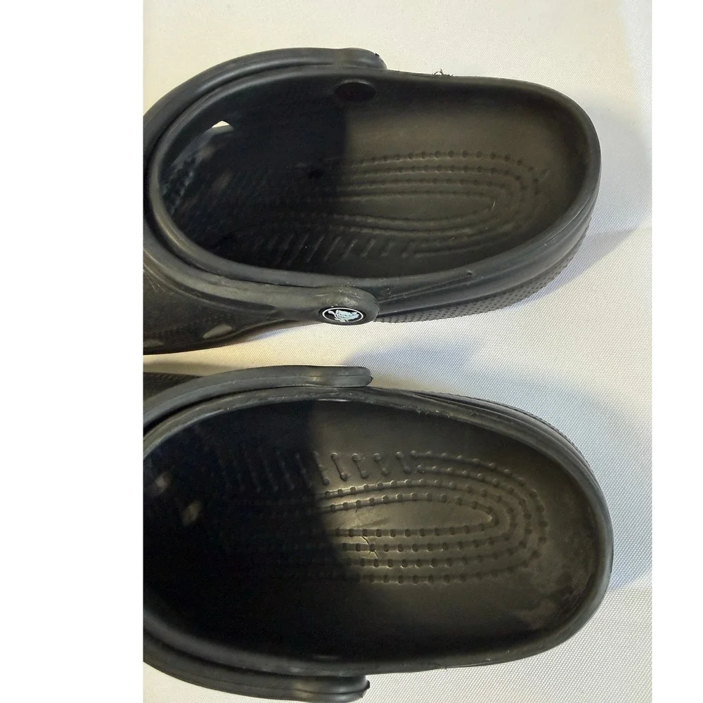 Crocs Classic Clogs Black Mens 6 Womens 8 W/ Jibbitz Slip On Casual